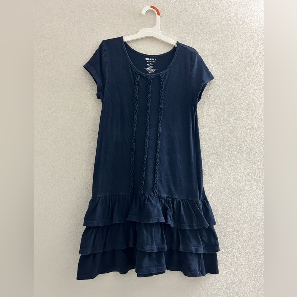 Old Navy Dark Blue Ruffle Kids Dress